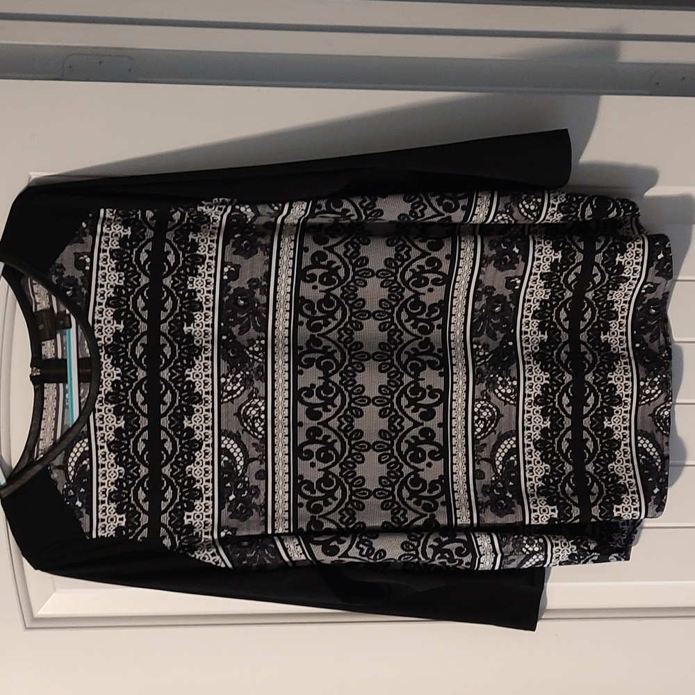 Worthington Woman Lace Print Tunic sz 1x